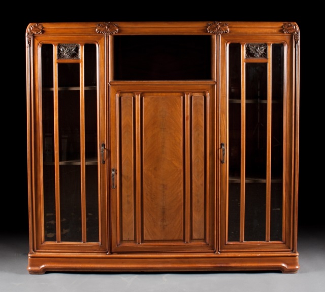 Appraisal: French Art Deco walnut bookcase Schoens-Froment Reims circa s- s