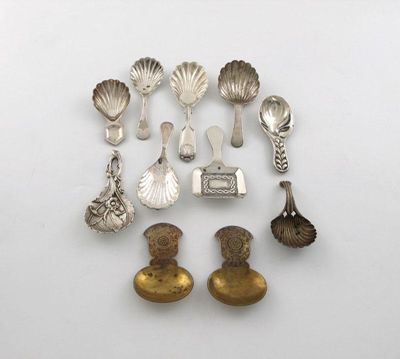 Appraisal: A small collection of old Sheffield plated and electroplated caddy