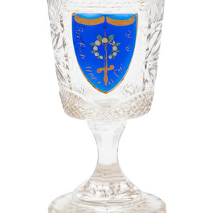 Appraisal: A Russian Imperial Cut Glass and Enamel Decorated Wine Stem