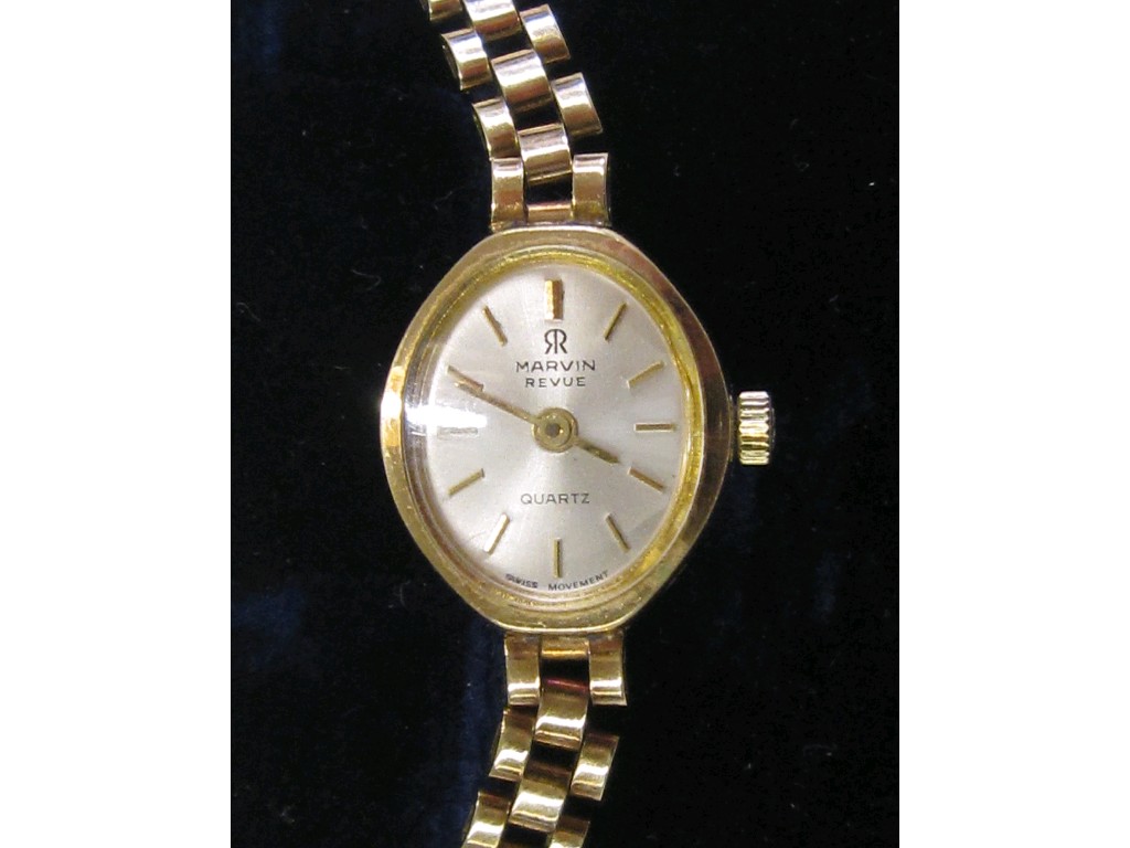 Appraisal: Ladies ct gold bracelet watch by Marvin