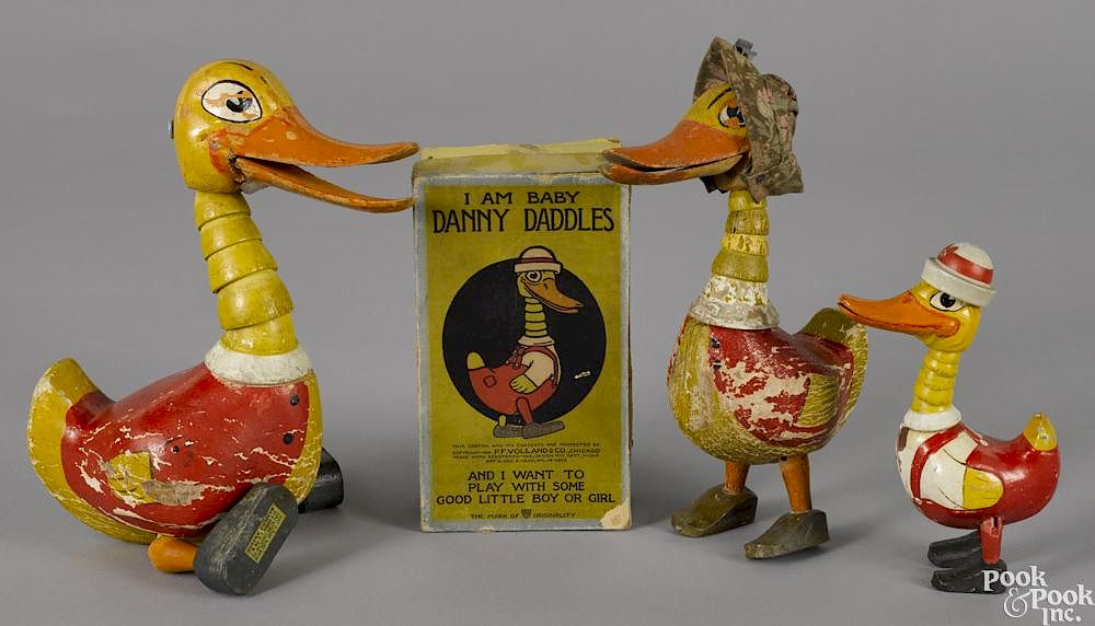 Appraisal: Schoenhut painted wood Quacky Doodles duck family to include Daddy