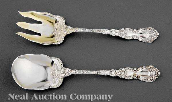 Appraisal: A Gorham Imperial Chrysanthemum Pattern Salad Serving Fork and Spoon