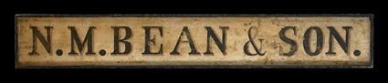 Appraisal: AMERICAN PAINTED WOOD SHOP SIGN N M BEAN SONS In