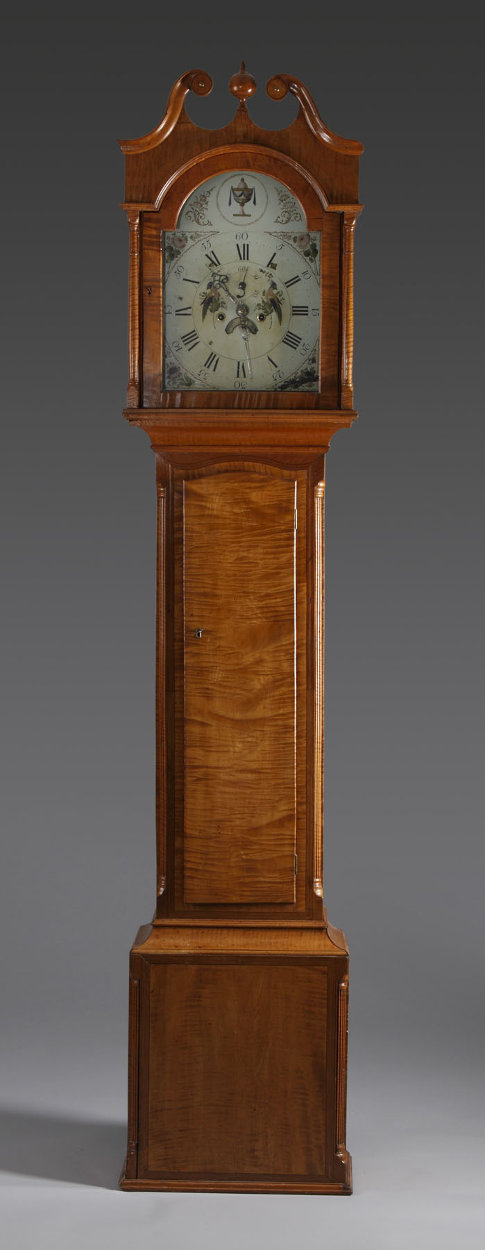 Appraisal: Attributed to Josiah Gooding Tiger Maple Tall Case Clock Late