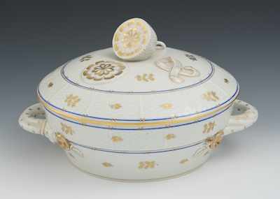 Appraisal: A Herend Porcelain Covered Serving Dish in Coronation Pattern Large