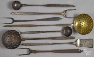 Appraisal: Wrought iron utensils th c