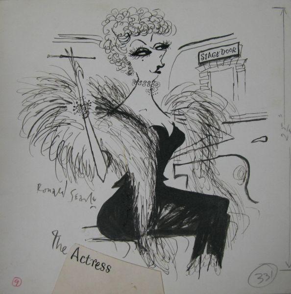 Appraisal: Ronald Searle Br b The Actress ink on paper signed