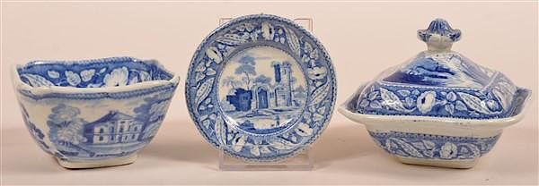 Appraisal: Three Pieces of Miniature Staffordshire China Three Pieces of Miniature