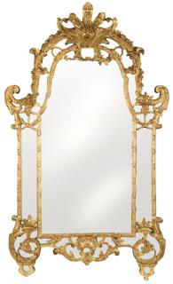 Appraisal: A MONUMENTAL CONTINENTAL CARVED GILTWOOD MIRROR A MONUMENTAL CONTINENTAL CARVED