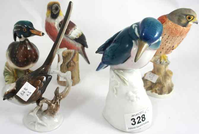 Appraisal: Royal Worcester Kestrel Karl Ens Kingfisher Rosenthal Long Tail Tit