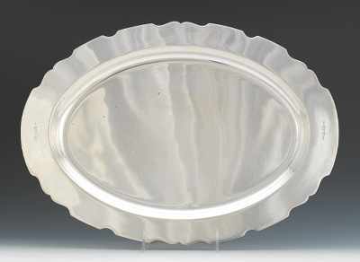 Appraisal: Heavy Oval Sterling Silver Tray by International Deep oval serving