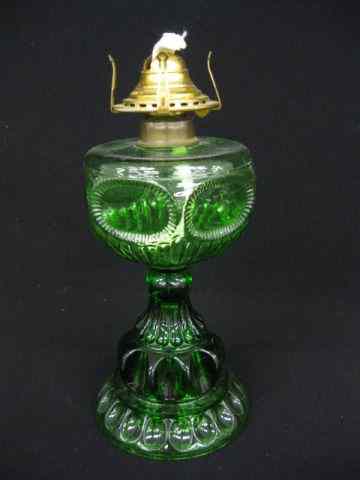 Appraisal: Victorian Green Glass Oil Lamp