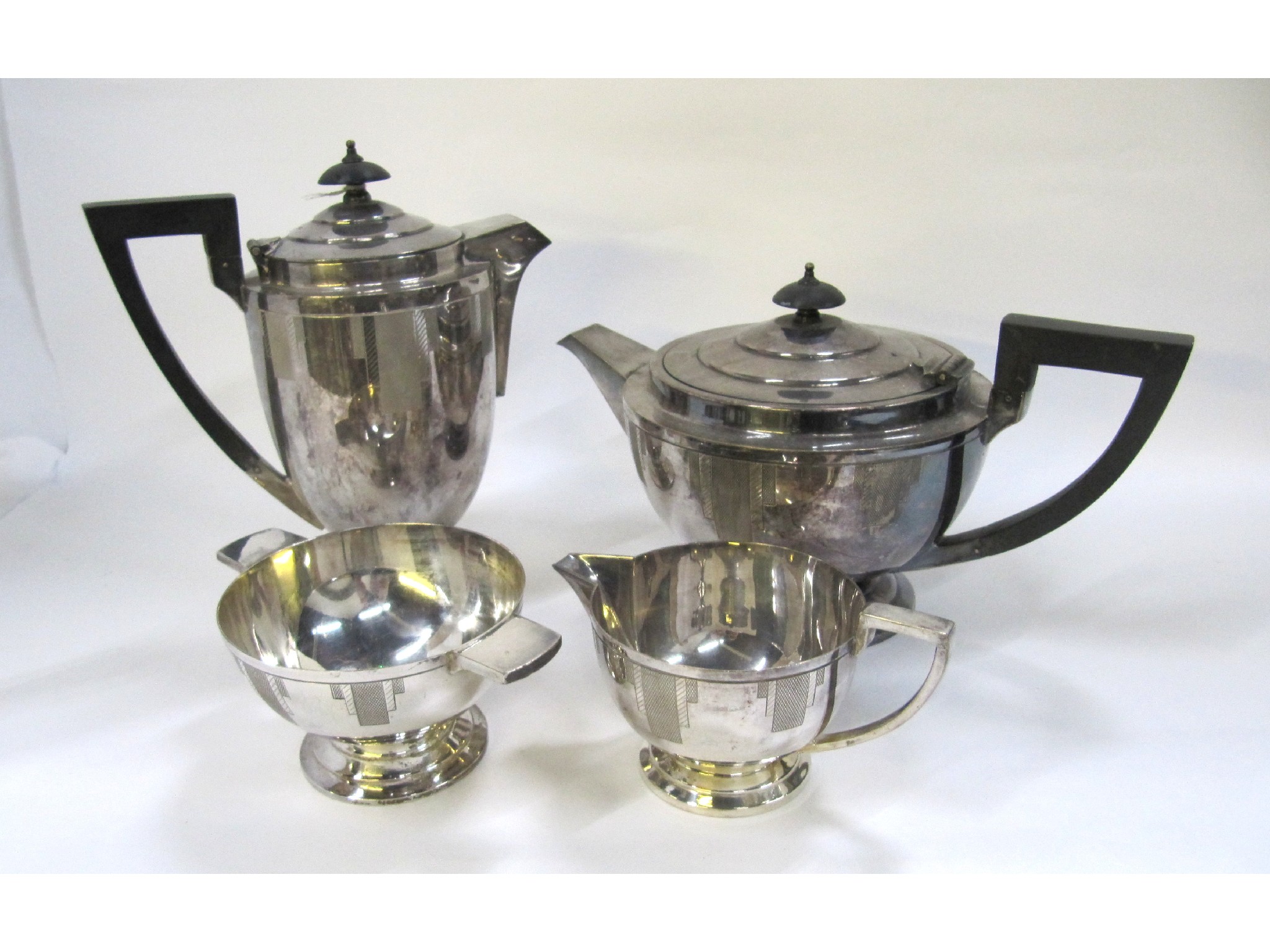 Appraisal: An Art Deco EP four piece tea service