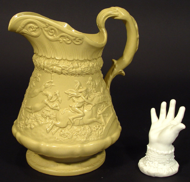 Appraisal: Victorian Ridgway relief moulded jug together with a Victorian parian