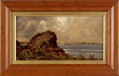 Appraisal: Pair of English oil on canvas coastal scenes signed G