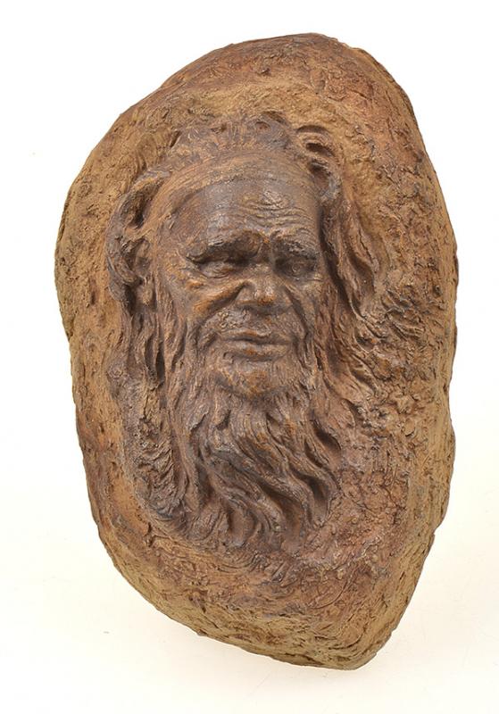 Appraisal: WILLIAM RICKETTS FACE PLAQUE OF AN ABORIGINAL ELDER CM HIGH