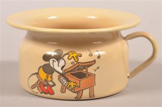 Appraisal: German Mickey Mouse Child's Enameled Chamber Pot Signed Made in