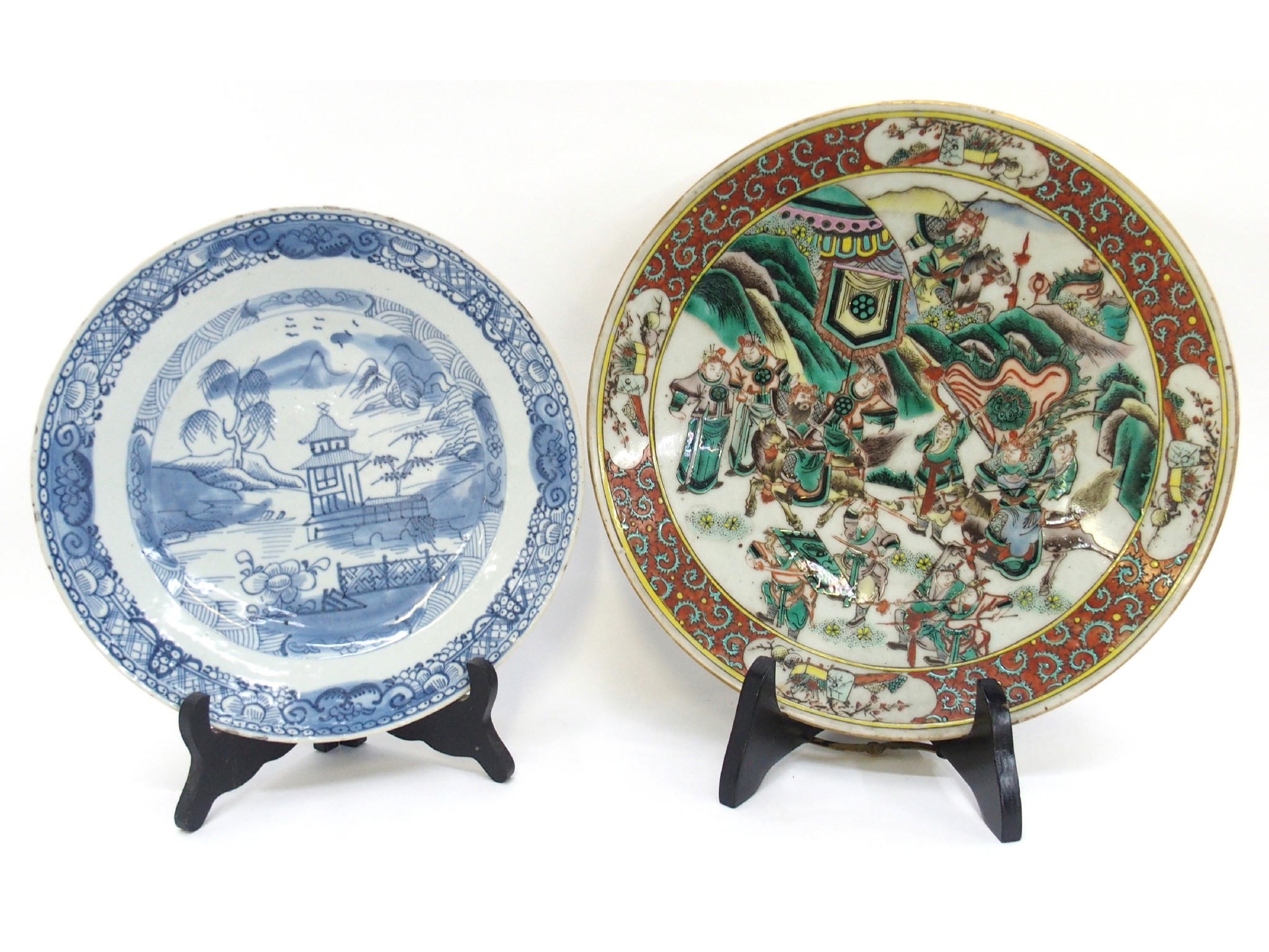 Appraisal: Chinese blue and white plate and a Chinese charger with