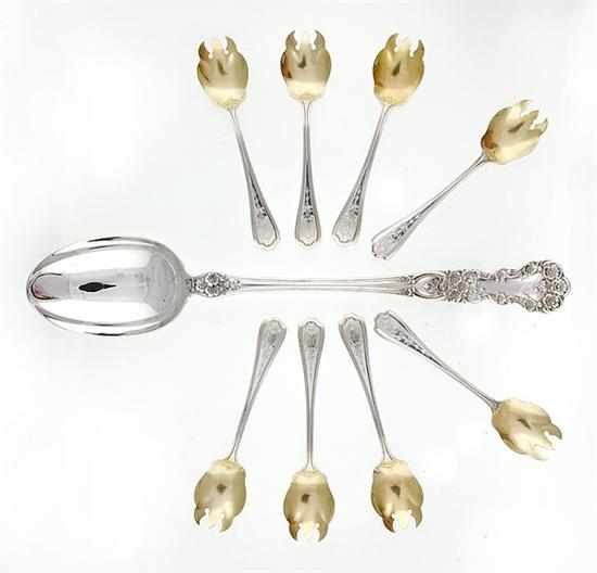 Appraisal: American sterling flatware Alvin patterns including Maytime circa comprising hollow