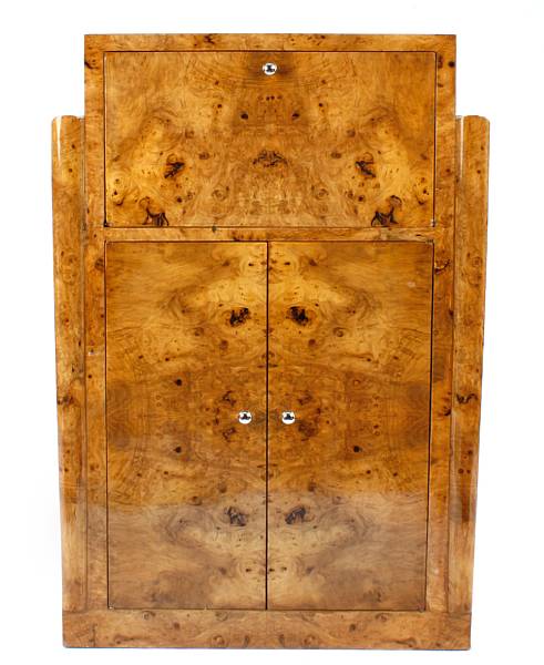 Appraisal: An Art Deco style burl maple bar cabinet height ft