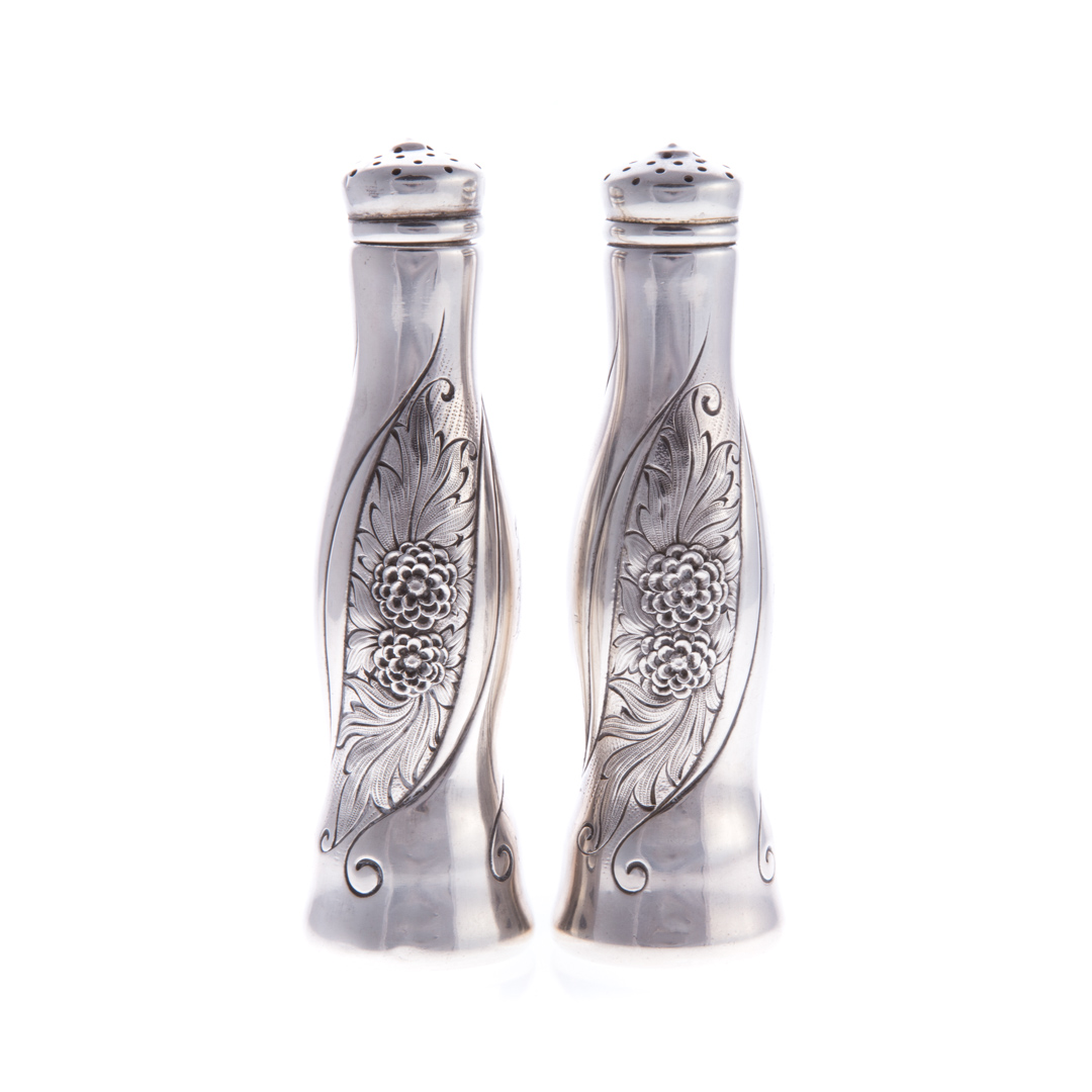 Appraisal: Art Nouveau sterling silver salt pepper set in H ozt