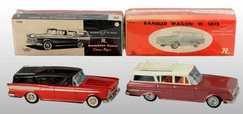 Appraisal: Lot of Tin Rambler Station Wagon Friction Toys Description Japanese