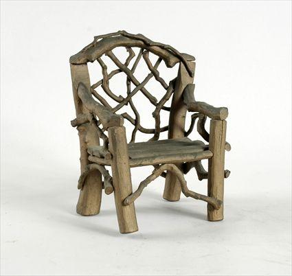 Appraisal: Rustic Twig Miniature Armchair x in Provenance The Collection of