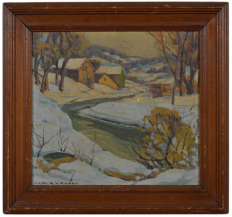 Appraisal: Carl Krafft American - Winter Scene signed twice lower left