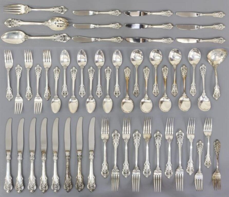 Appraisal: lot of American sterling silver flatware service Wallace Silversmiths in