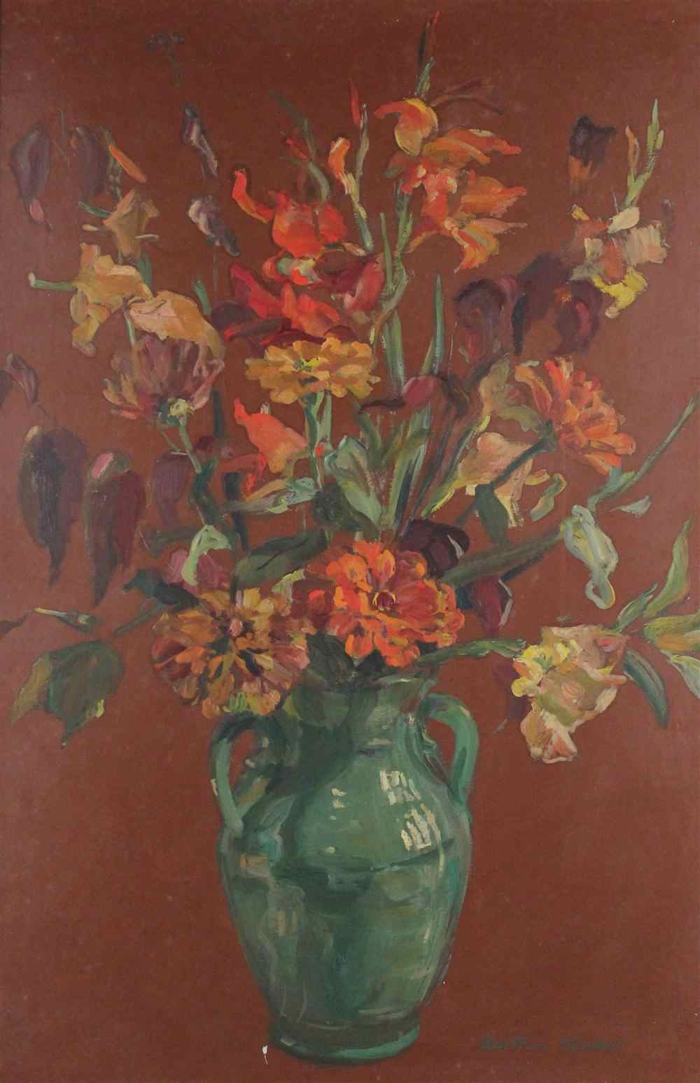 Appraisal: BEATRICE KENDALL FLOWER STILL LIFE Oil on board x in