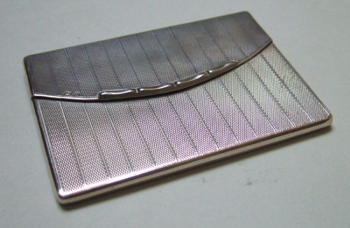 Appraisal: A silver rectangular visiting card case gilt within the exterior