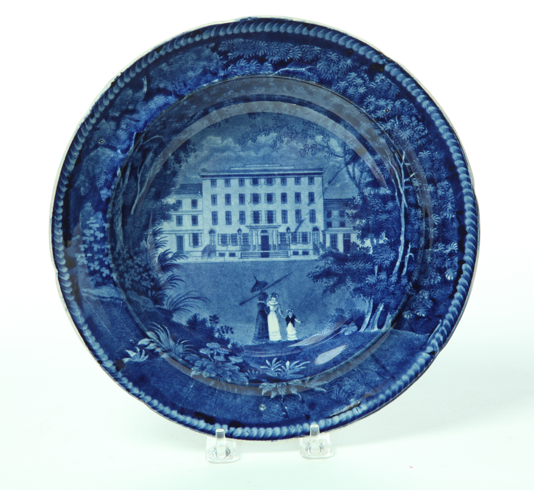 Appraisal: HISTORICAL BLUE STAFFORDSHIRE SOUP PLATE England nd quarter- th century