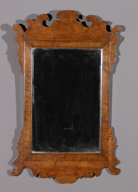 Appraisal: Chippendale Style Figured Maple Mirror Late th-Early th Century Repair