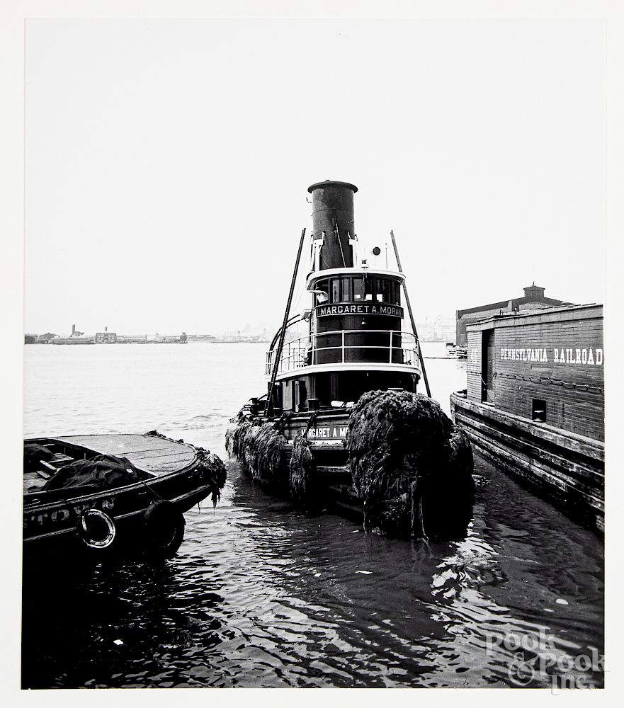 Appraisal: Five black and white tugboat photographs Exclusive on Bidsquare Five