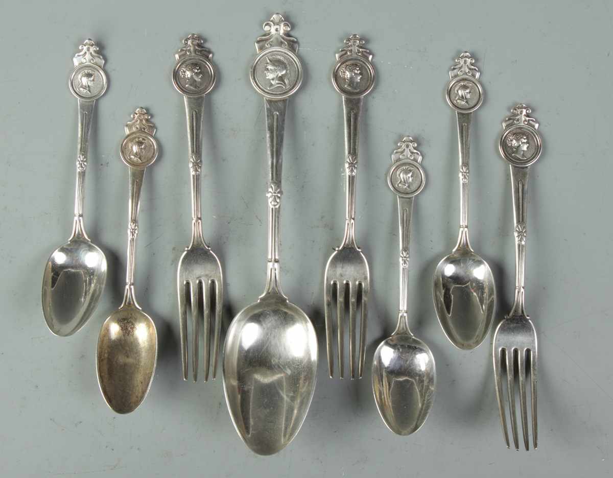 Appraisal: Group of Gorham Victorian Sterling Flatware w Victorian Medallions Group