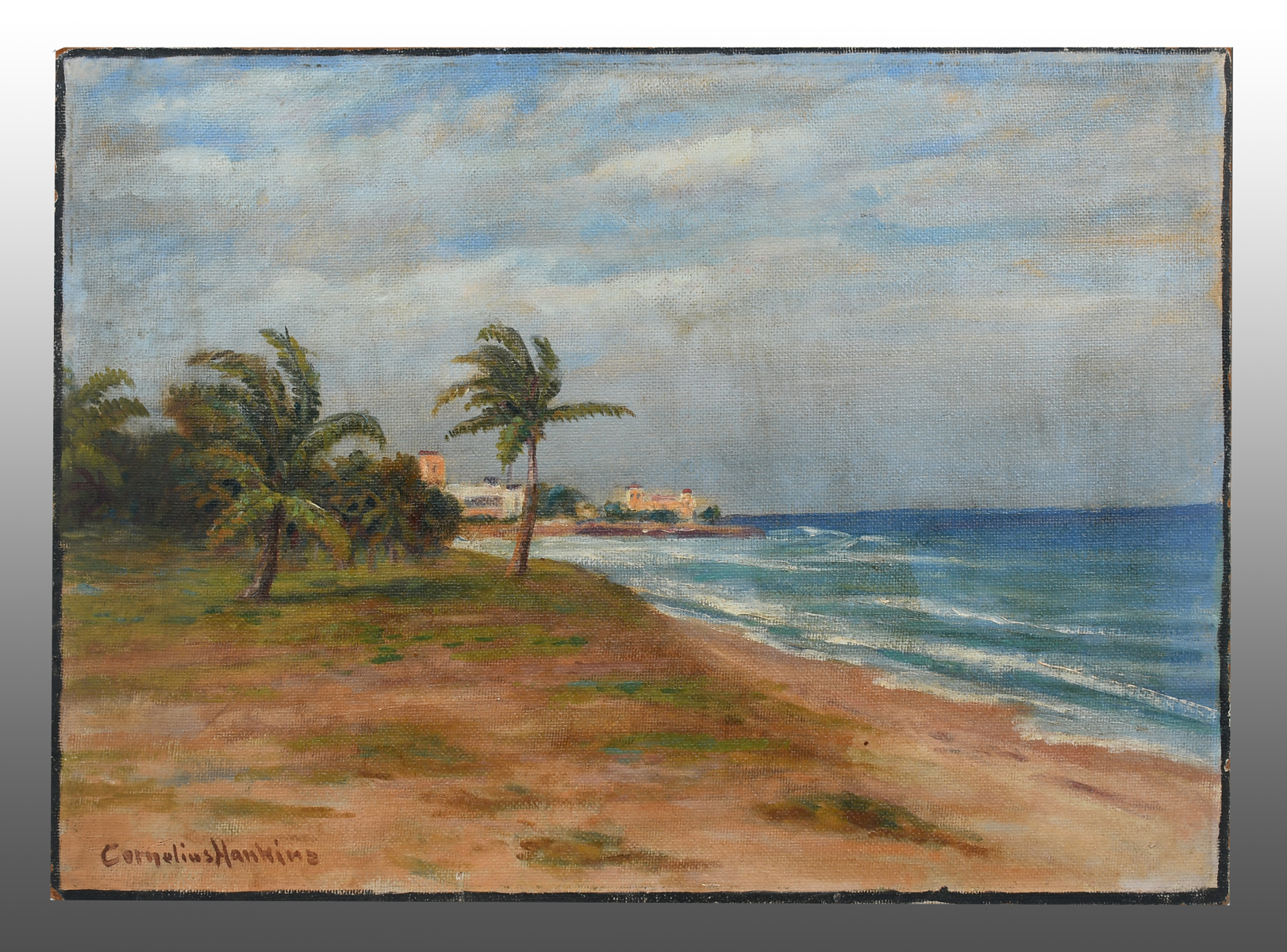 Appraisal: HANKINS Cornelius American - Florida Beach Scene Oil Masonite ''