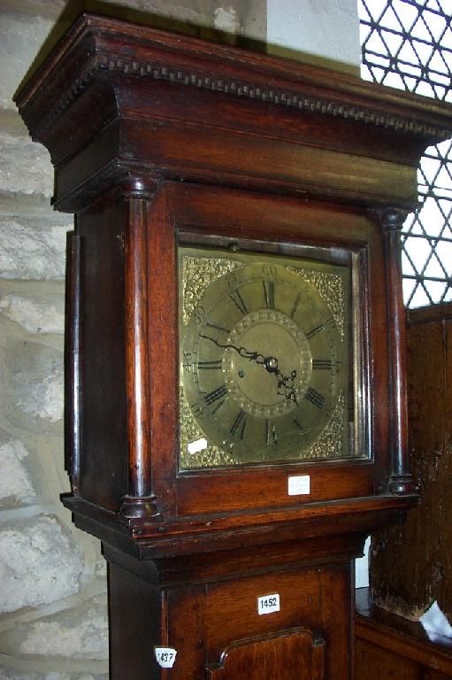 Appraisal: A Georgian oak pine longcase clock the trunk with full