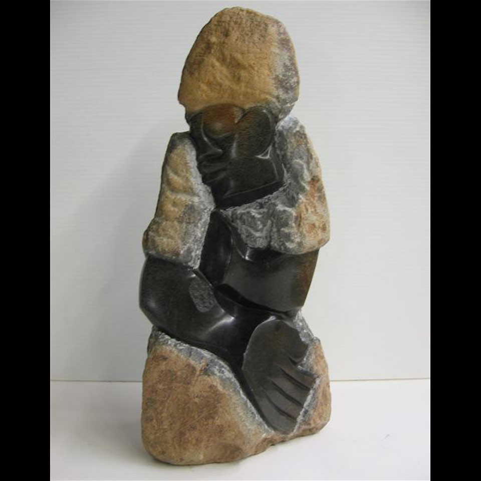 Appraisal: HUMBLENESS BRYN MTEKI - ZIMBABWIAN STONE SCULPTURE SIGNED VERSO Height