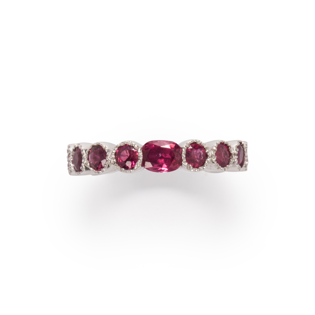 Appraisal: A RUBY AND FOURTEEN KARAT WHITE GOLD RING A ruby