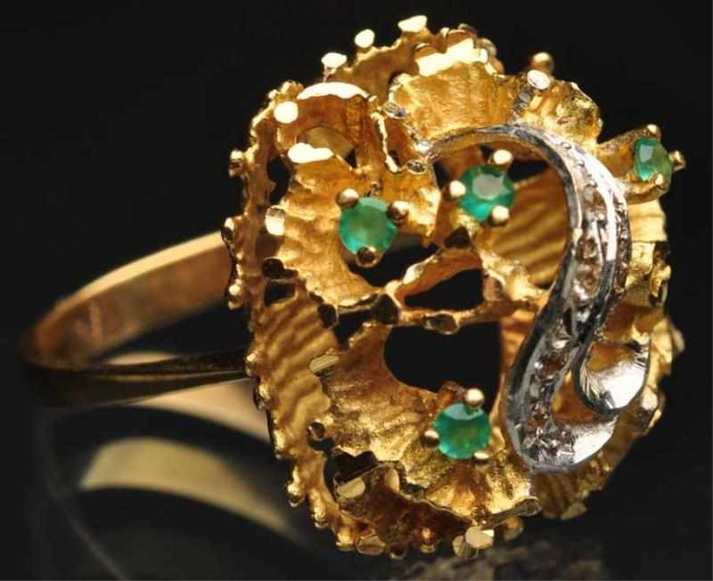 Appraisal: K Y Gold Diamond Emerald Ring Weight grams dwt Condition