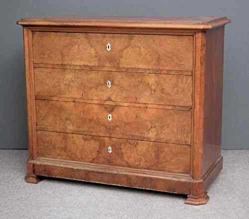 Appraisal: A th Century Swiss walnut Secretaire chest the top with