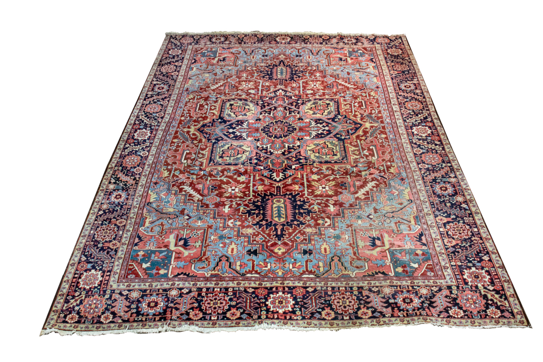 Appraisal: PERSIAN HERIZ CARPET Persian Heriz carpet ' x '