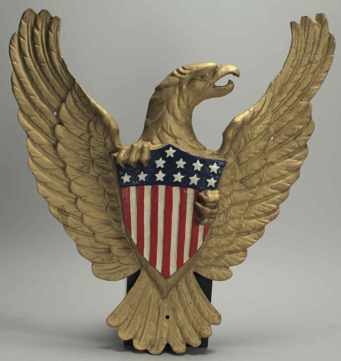 Appraisal: CAST ALUMINUM EAGLE AND LIBERTY SHIELD th CenturyHeight ''