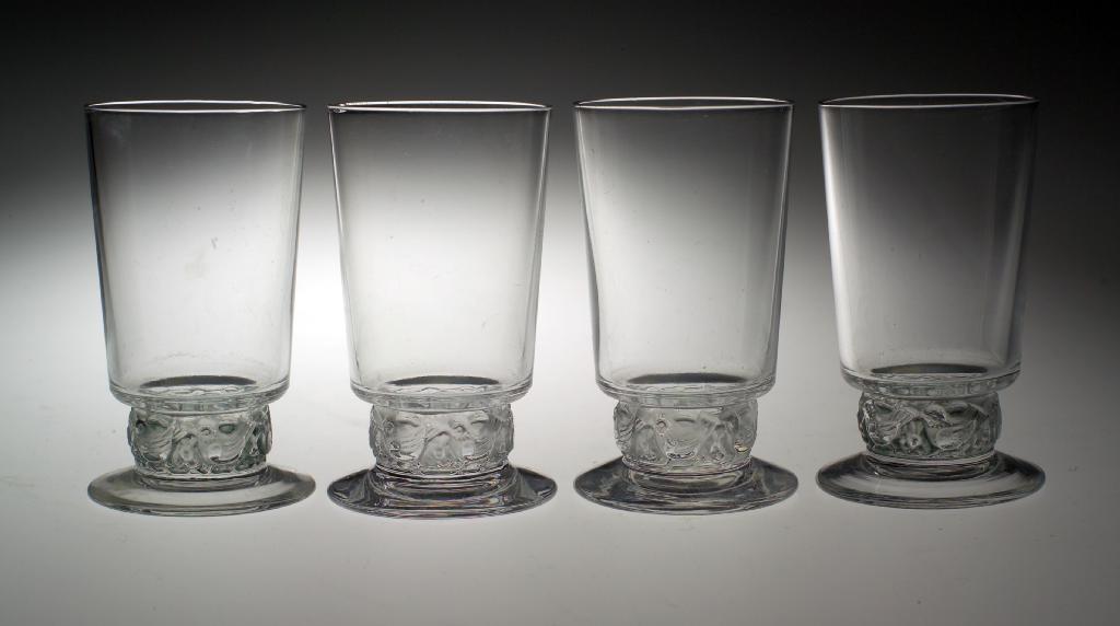 Appraisal: SET OF FOUR RENE LALIQUE LIQUEUR GLASSES c of cylindrical