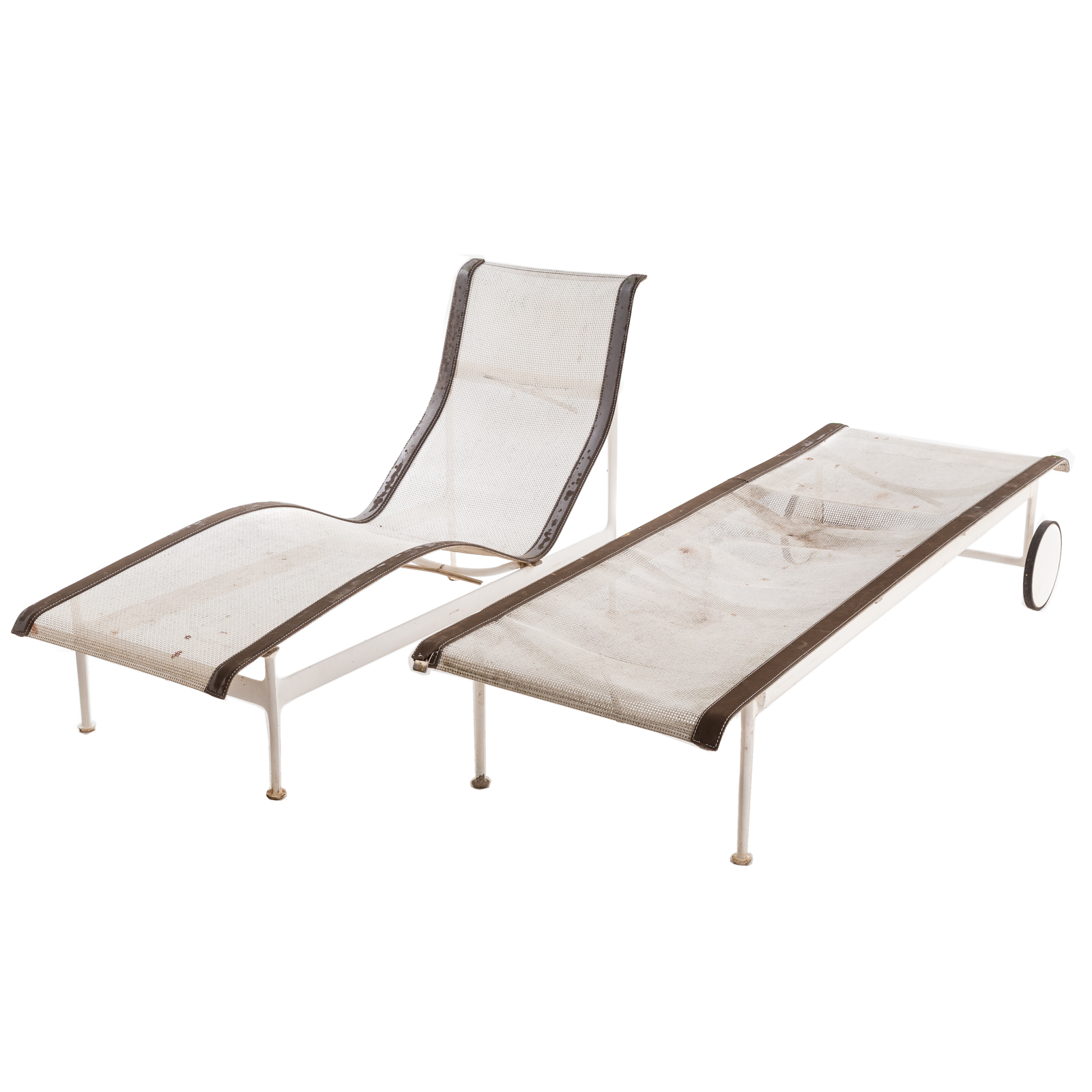 Appraisal: RICHARD SCHULTZ KNOLL TWO PATIO CHAISES Designed by Richard Schultz