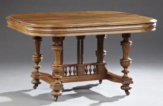 Appraisal: Henri II Style Carved Walnut Dining Table early Henri II