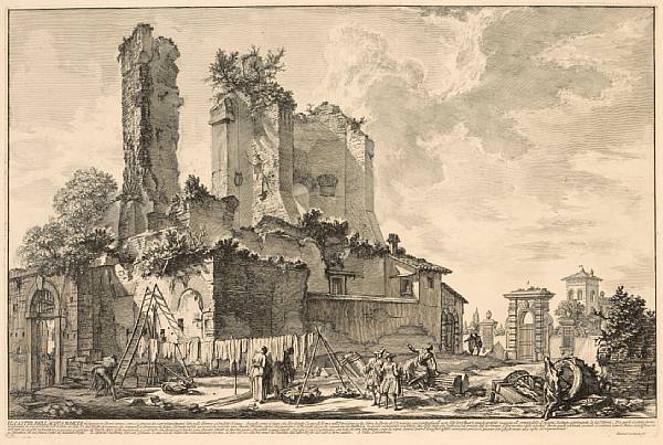 Appraisal: Giovanni Battista Piranesi Veduta dell'Avanzo del Castello from Vedute di