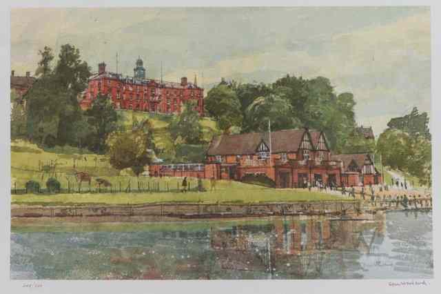 Appraisal: Ken Howard British b Shrewsbury School House from the river