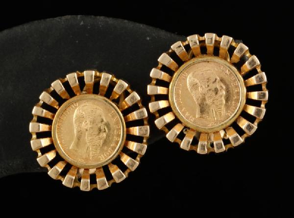 Appraisal: - Pair of Ladies' Coin Earrings Pair of Ladies coin