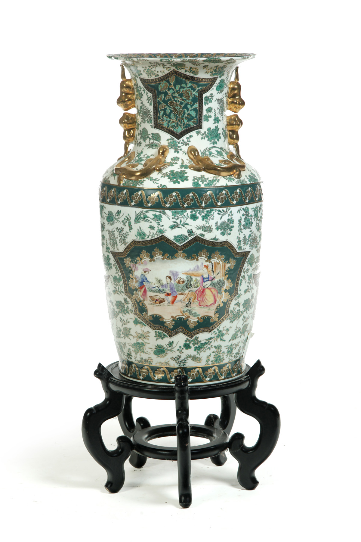 Appraisal: CHINESE FAMILLE VERTE STYLE VASE Second half- th century Floral